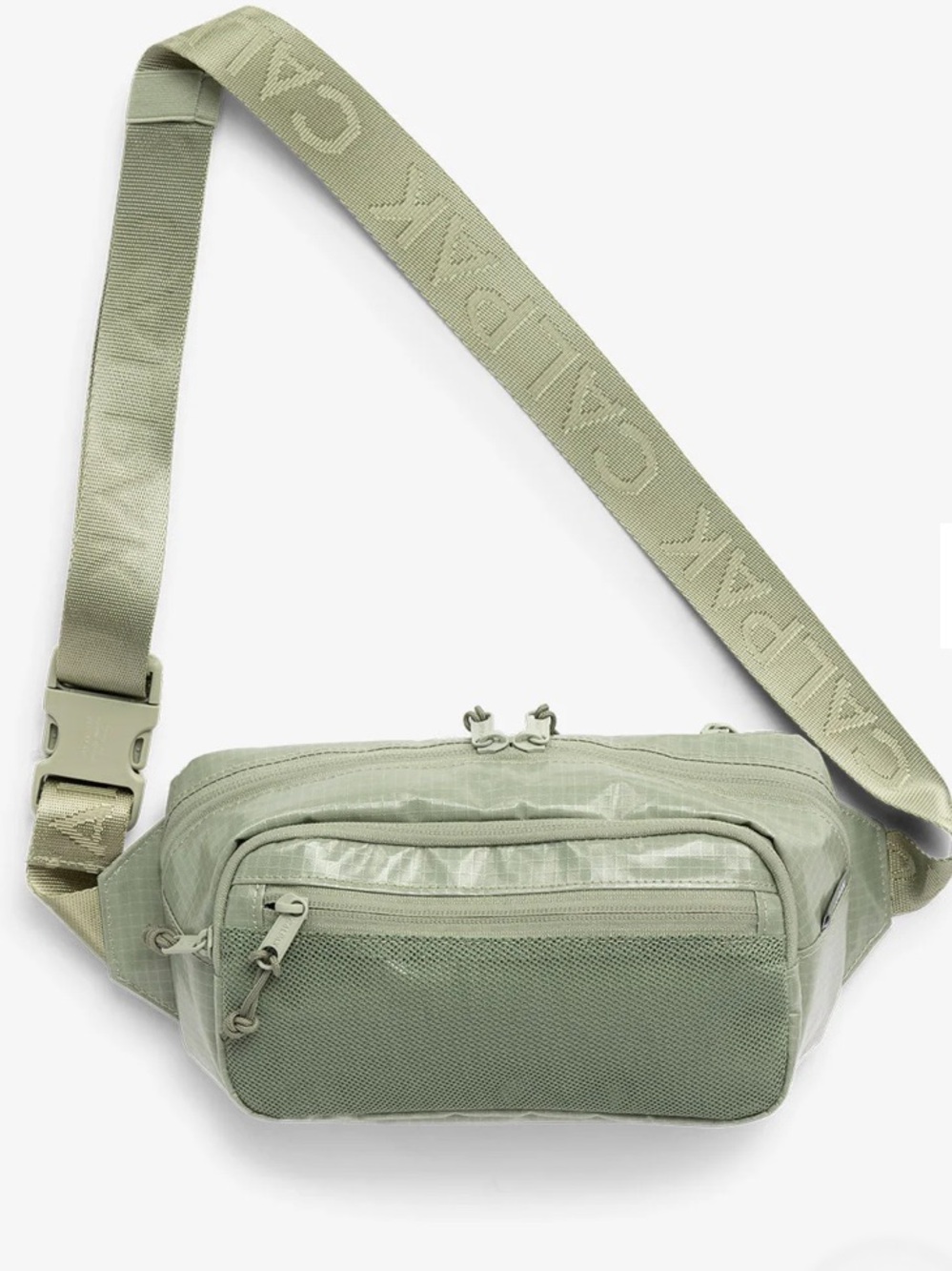 Calpak Green Sling Fanny Bag with Branded Strap